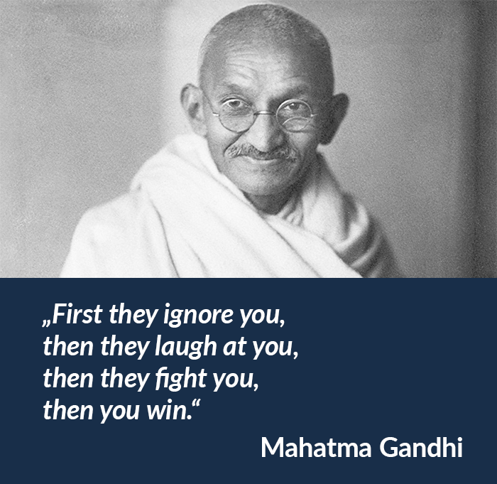 mahatma ghandi first they ignore you